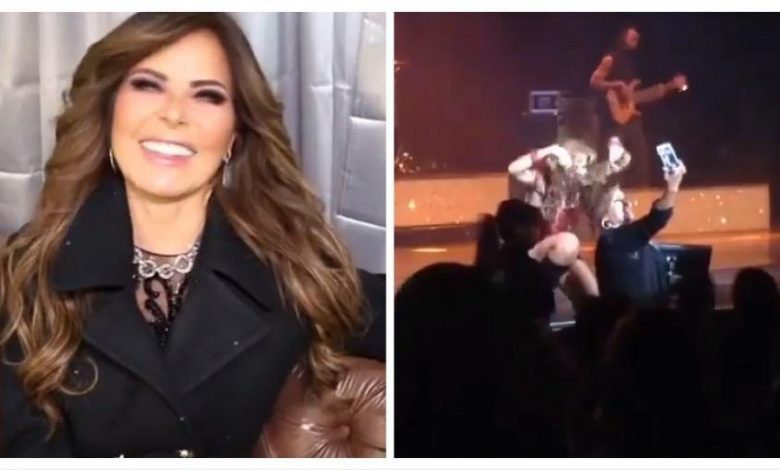 Gloria Trevi dishevel fan in full concert [Video]