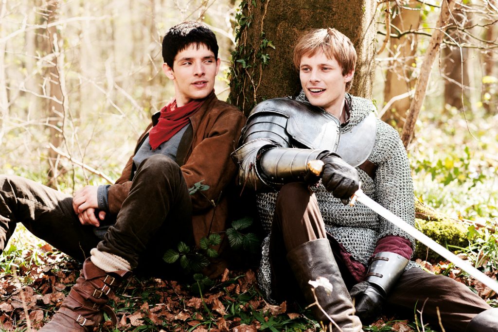 Colin Morgan and Bradley James in Merlin Series 5