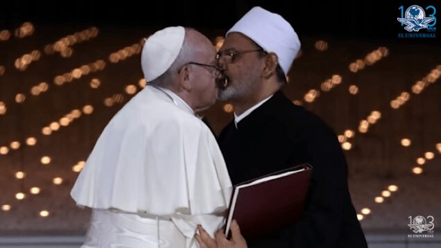 More than fraternal! The passionate kiss between Pope Francis and Imam Sheikh Ahmed