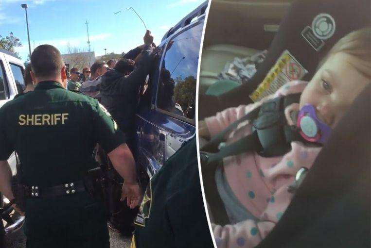 Prisoners help the girl (1) to be released from a locked car
