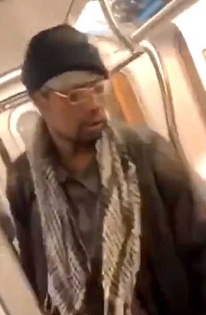 Subway travelers watch as man punishes helpless elderly woman