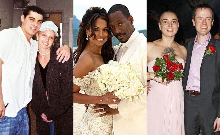 Divorced after 6 hours: these are the shortest marriages of celebrities ever