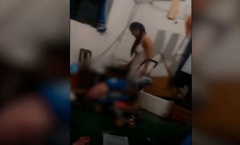 Video of a woman brutally kicking a baby