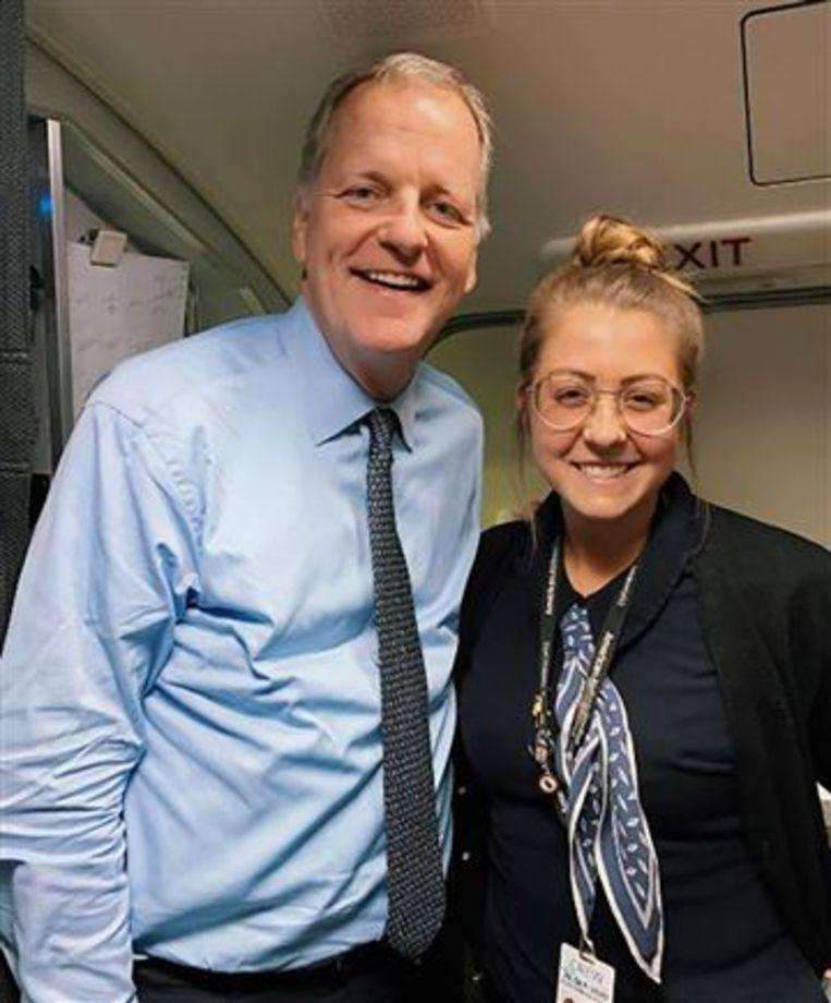 Oops! Stewardess drops tray full of drinks in a cross from CEO