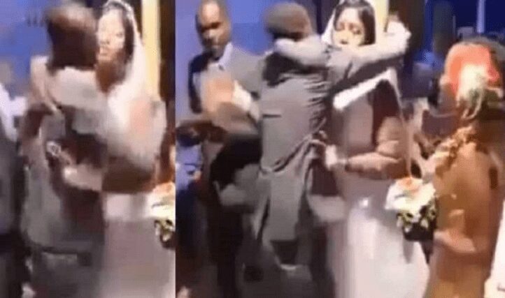 Jealous Bridegroom beats best man for hugging bride [Video]