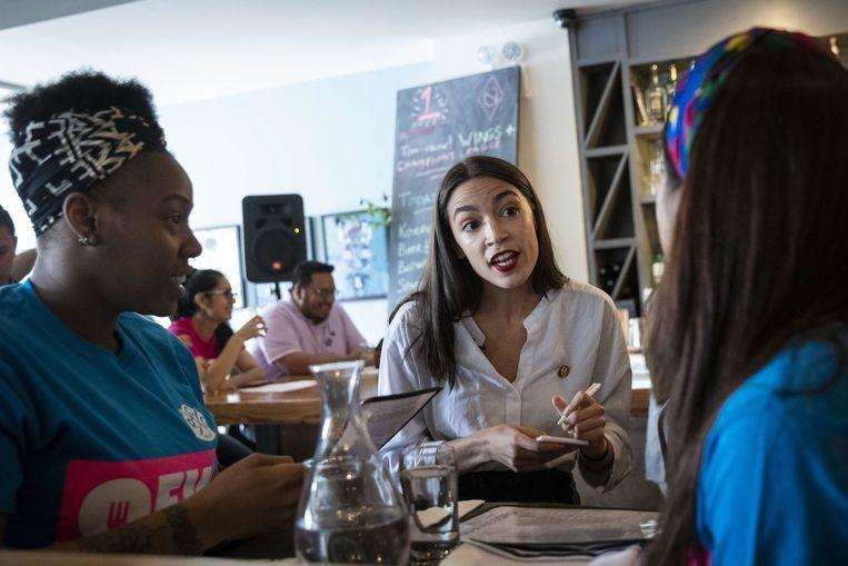 Alexandria Ocasio-Cortez serves cocktails for $2.13 an hour