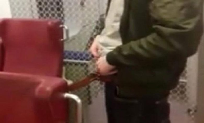 "This chair is really a cancer gay": Boy pees on the train