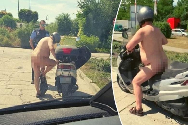German police stop naked scooter driver: “It’s just warm?”