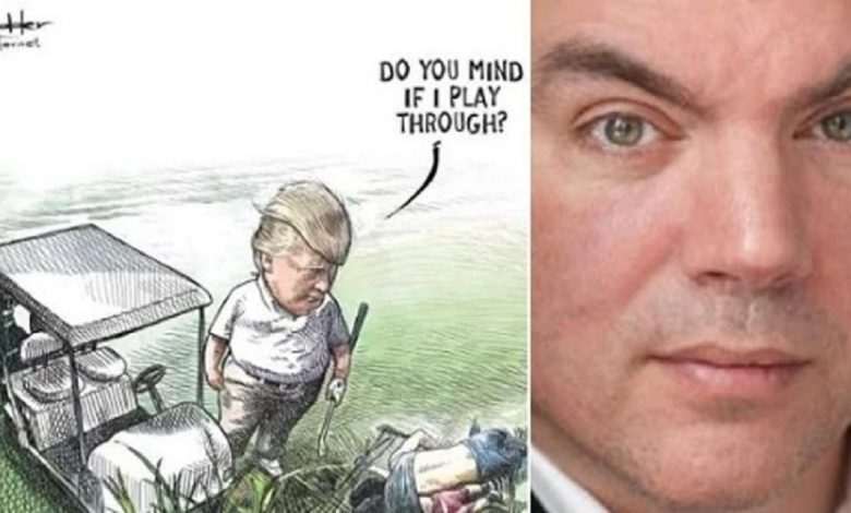 Barely 24 hours after this drawing about Donald Trump captured social media, the contract of the Canadian cartoonist Michael de Adder was canceled. But that is just a coincidence, the media company explains.