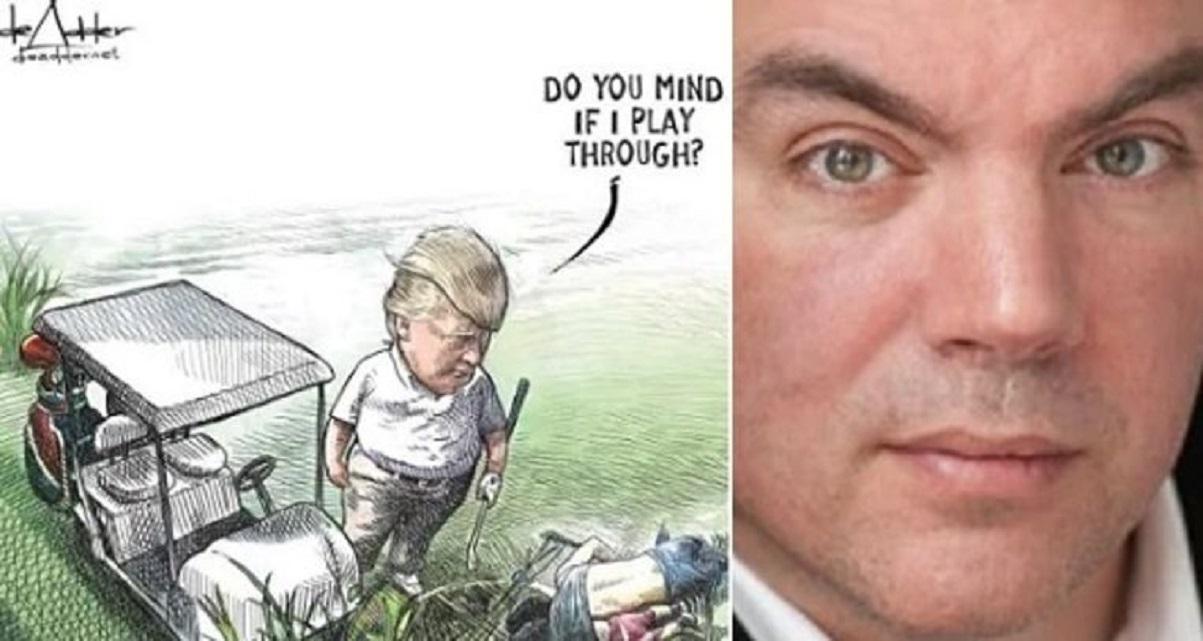 Barely 24 hours after this drawing about Donald Trump captured social media, the contract of the Canadian cartoonist Michael de Adder was canceled. But that is just a coincidence, the media company explains.