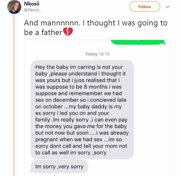 “I thought I was going to be a father” but kept the secret for 8 months