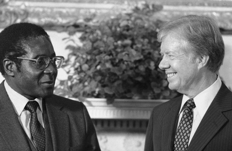 Mugabe and American President Jimmy Carter in 1980.