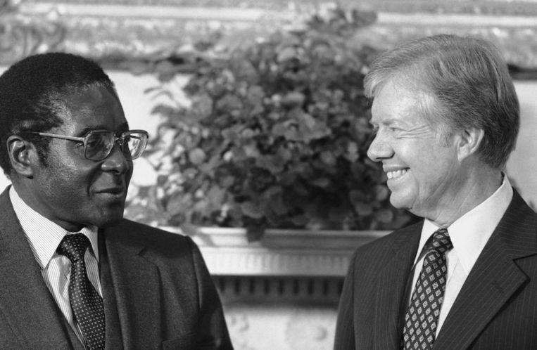 Mugabe and American President Jimmy Carter in 1980.