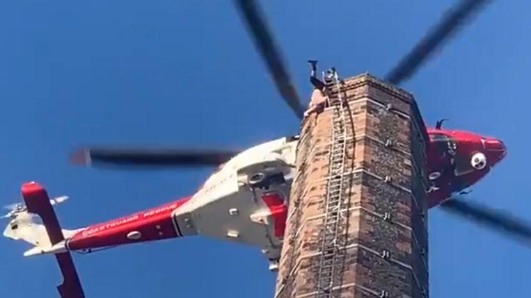Man died after dangling for hours upside down at a 90m high chimney