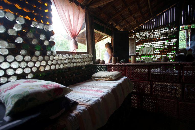 Unseen recycling: home of 6,000 discarded bottles 