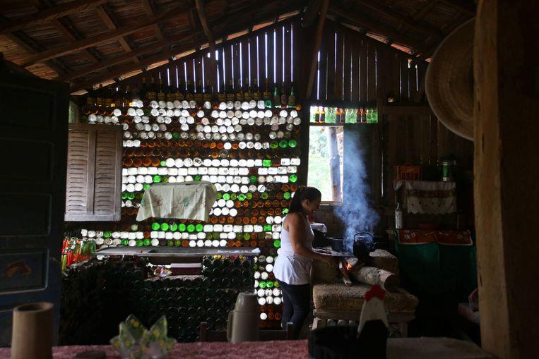 Unseen recycling: home of 6,000 discarded bottles 