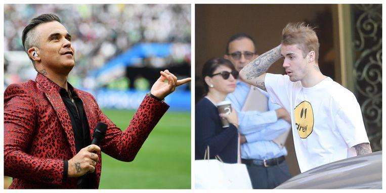 Robbie Williams laughs with Justin Bieber on Instagram
