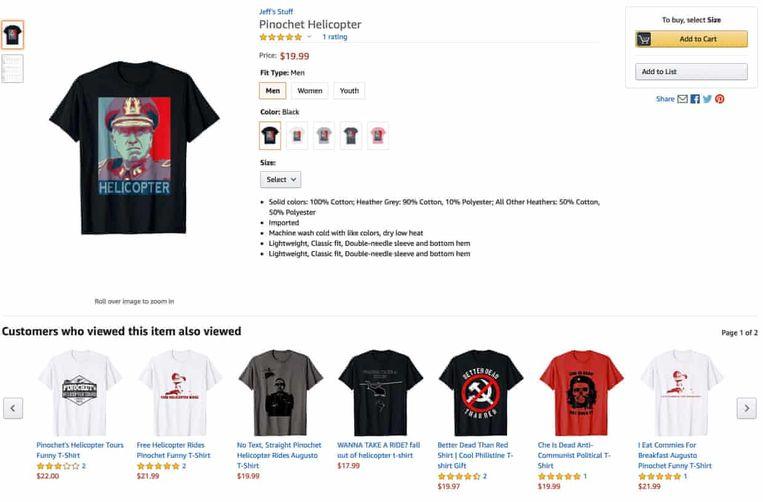 Amazon under fire again: T-shirts Chilean ‘death flights’ for sale