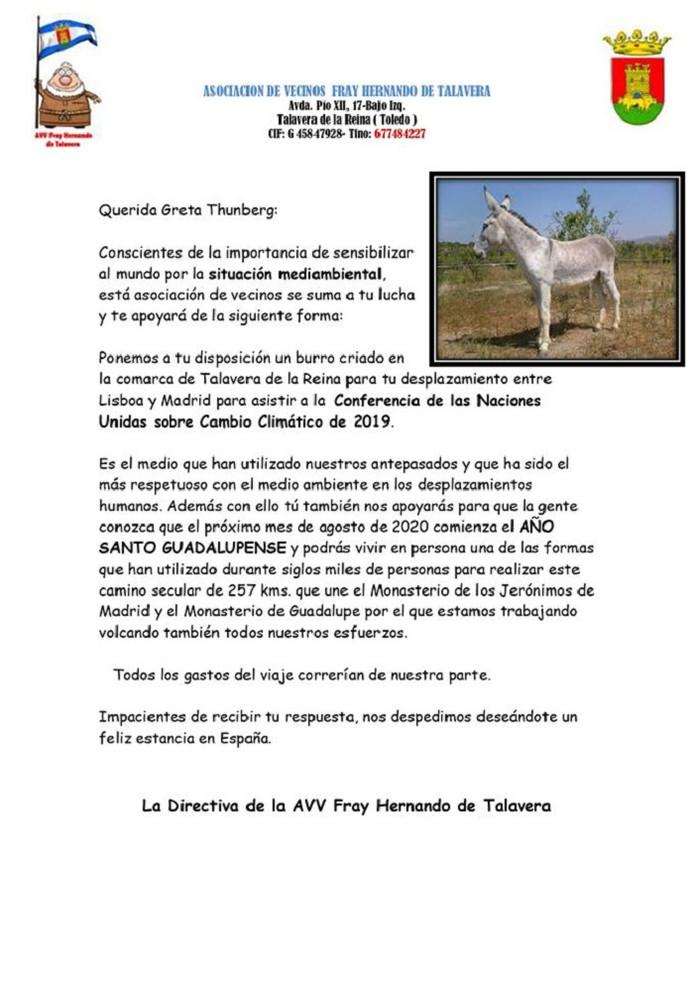 Climate activist Greta Thunberg receives donkey for transit 