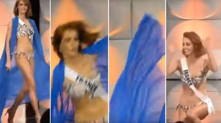 Miss France slips down during preselection of Miss Universe [Video]