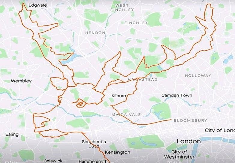 Cycling Brit creates reindeer on Strava in 9 hours