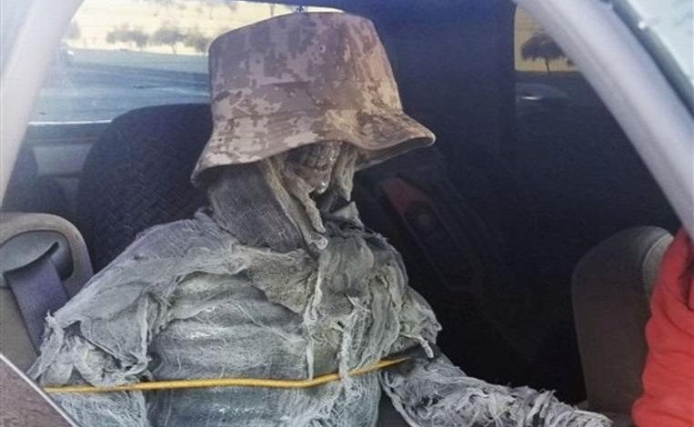 American took off carpool lane with fake skeleton in front seat