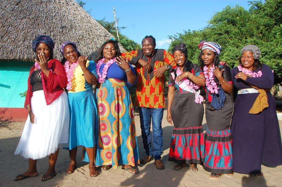 Baba with his six married women at their home