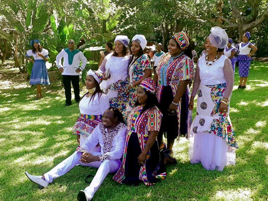  Gobela Faniyakhe Mthembu with his six brides after marriage ceremony
