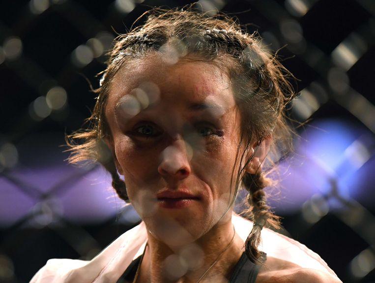  Joanna Jedrzejczyk After the cage fight.