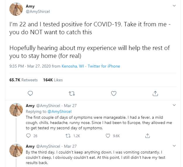 A lady tweets her horrific experience after contracting covid-19 