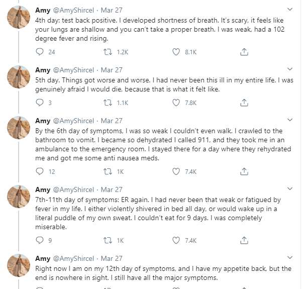 A lady tweets her horrific experience after contracting covid-19 