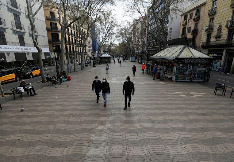 It is normal to walk on the  Ramblas in Barcelona.