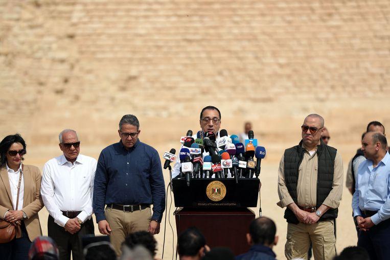 The Prime Minister of Egypt, Mostafa Madbouli, held a press conference to celebrate the reopening of the pyramid.