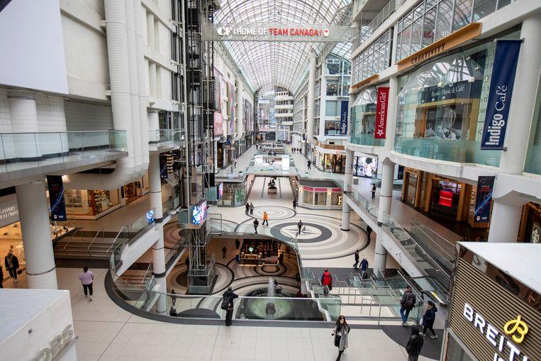 An almost empty shopping center in Canada's largest city, Toronto.