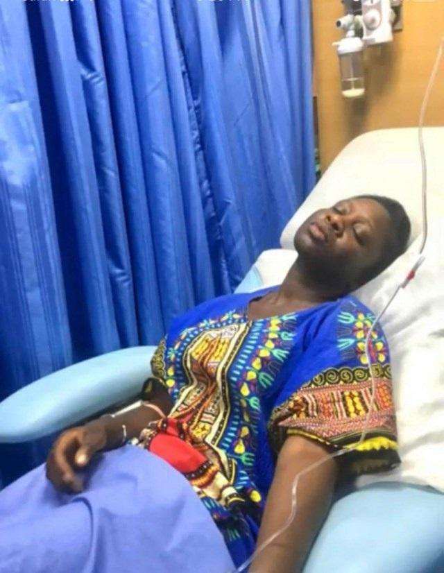 Actress Shyngle at the hospital