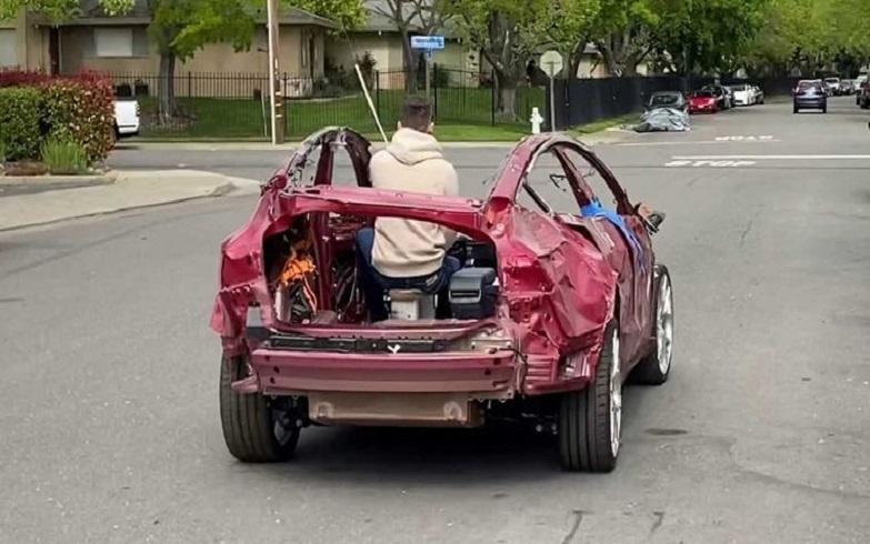 This Tesla is a total loss, but still drives like a charm