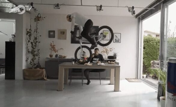 Mountain biker Fabio Wibmer shows craziest bicycle stunts