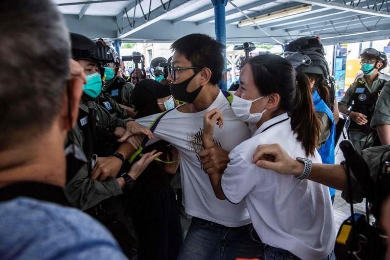 Hundreds of protesters take to the streets in Hong Kong again