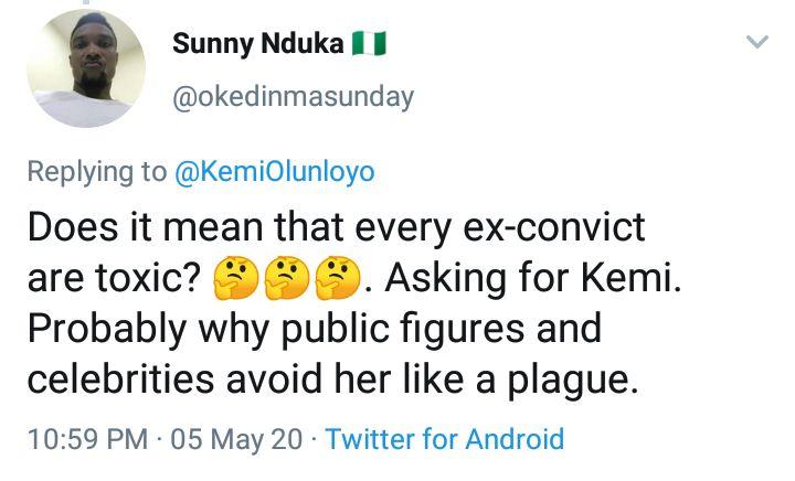 Kemi got the kick out after referring to Igbo women as least educated women in Nigeria