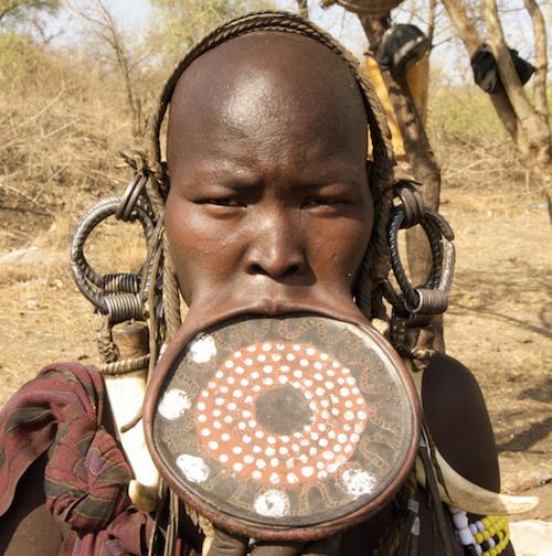 Mursi young gril with upper lip plate
