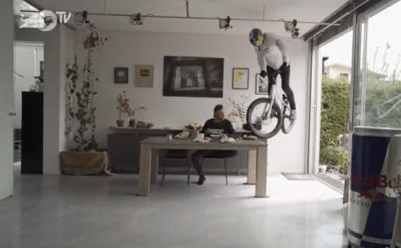 Mountain biker Fabio Wibmer shows craziest bicycle stunts