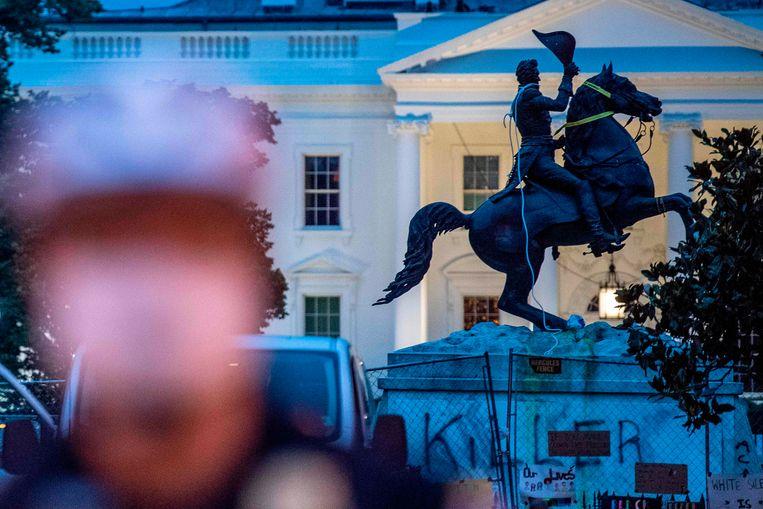 Trump lashes out at protesters who wanted to remove the controversial White House statue