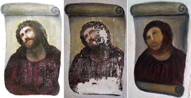 This 'Ecce Homo' fresco in Borja was hit hard in 2012.