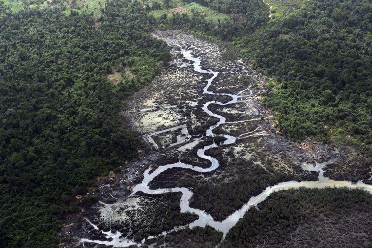 Oil pollution in the Niger Delta in 2013.