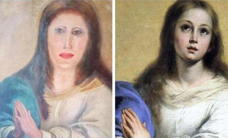 Restoration goes wrong: “face of Virgin Mary mutilated beyond recognition”