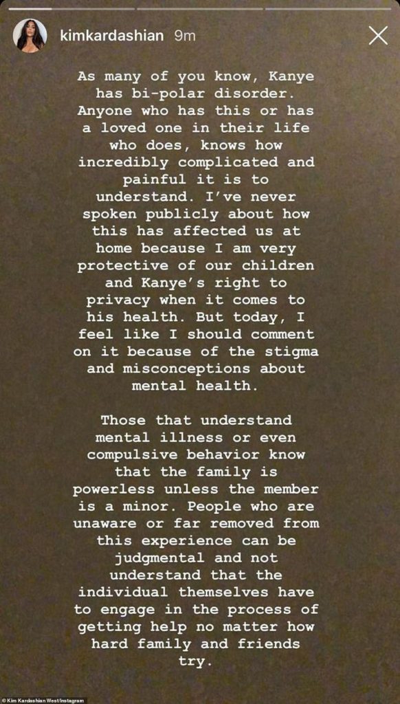 Kim responded to Kanye’s comments.