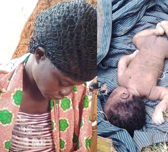 26-year-old woman, Esi Dora and her “smashed” new born baby