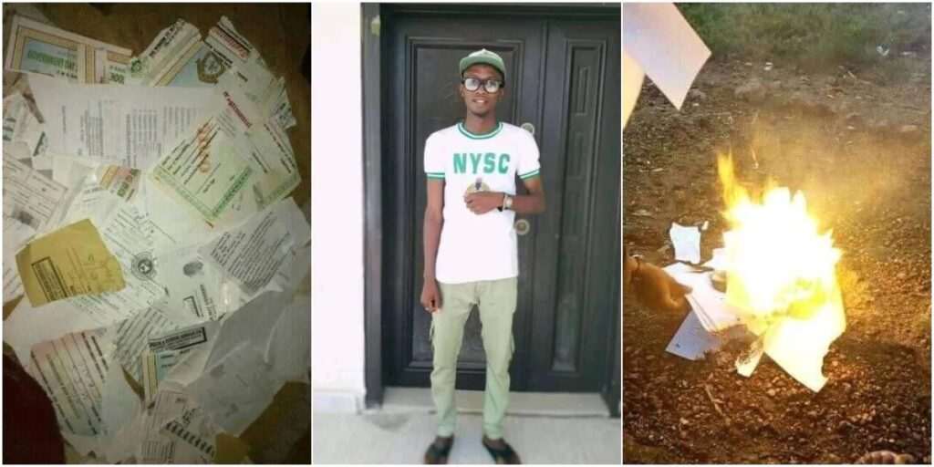 Not only in Nigeria but also in Africa, frustrated graduate burns certificates