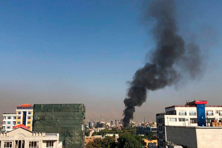 Kabul. The cloud of smoke after the bombing was visible for miles.