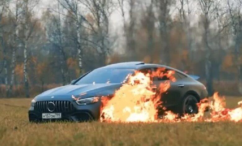 YouTuber deliberately sets fire to his new Mercedes-AMG